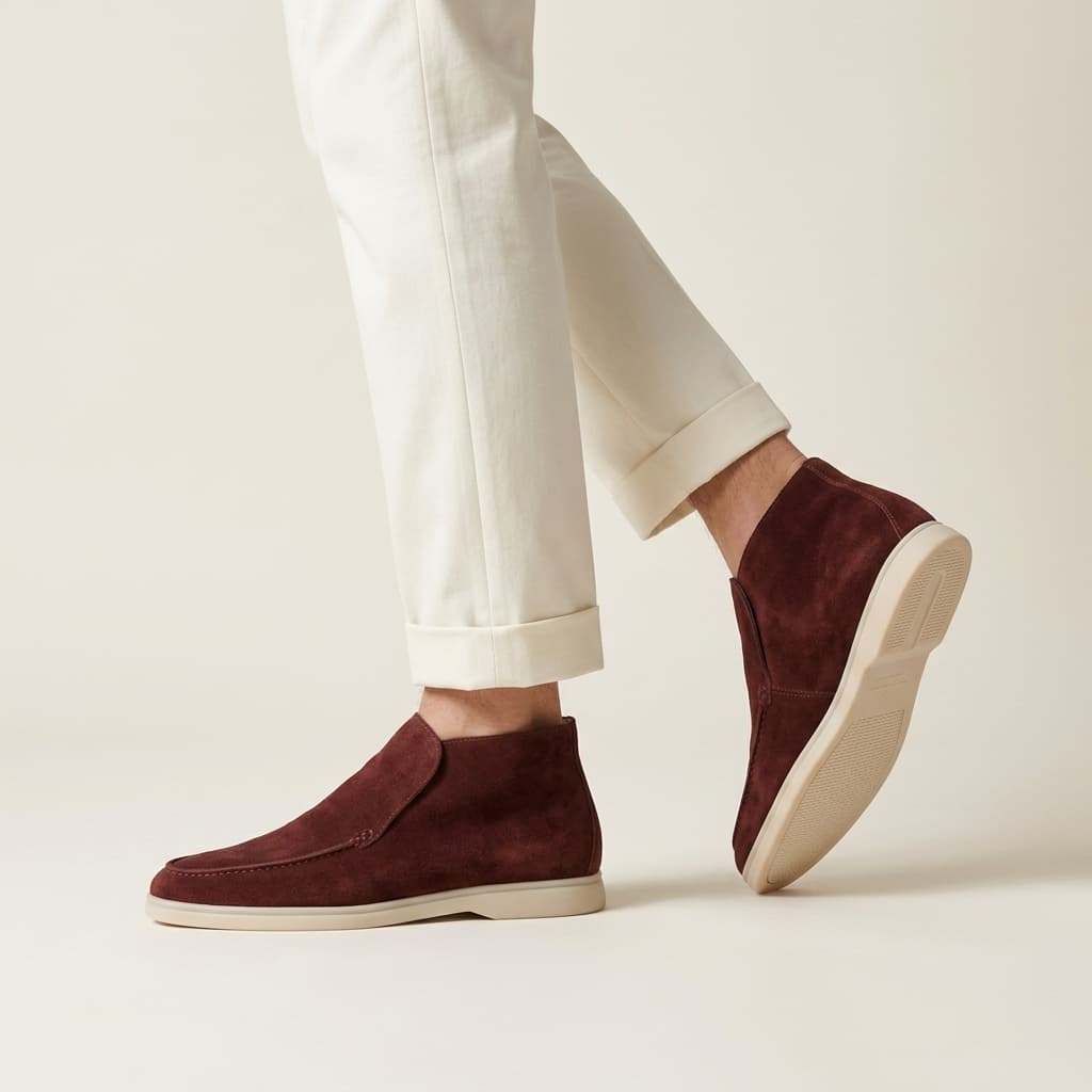 Mocasines de ante hombre — zapatos slip-on ligeros — estilo casual diario
